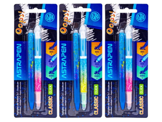 Zakre�lacz i cienkopis 2w1 + D�ugopis wymazywalny CLICK ASTRAPEN Oops! CLASSIC - 2+1 szt. Blister  [opakowanie=24szt]
