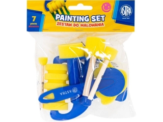 Zestaw g�bek i wa�k�w do malowania 1 ASTRA - 7 szt. 6 stempelk�w, 1 wa�ek  [opakowanie=12szt]