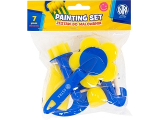 Zestaw g�bek i wa�k�w do malowania 2 ASTRA - 7 szt. 6 stempelk�w, 1 wa�ek  [opakowanie=12szt]