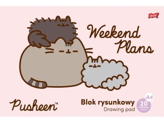 Blok rysunkowy A4 20 kartek okładka kredowana 80 g/m2 PUSHEEN [opakowanie=10szt]