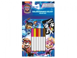 Zestaw aksamitnych kolorowanek z flamastrami 12 elementw PSI PATROL
