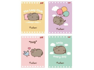 Zeszyt A4 32 kartki krata okadka laminowana 70 g/m2 PUSHEEN [opakowanie=15szt]