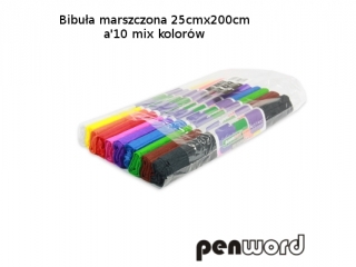 Bibuła marszczona PENWORD 25x200cm 10 kolorów HURT