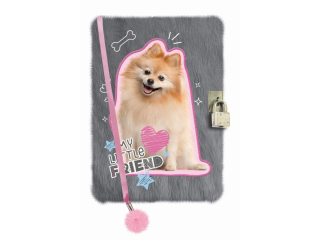 Pamiętnik z kłódką "włochacz" A5 96 kartek MY LITTLE FRIEND, SWEET POMERANIAN