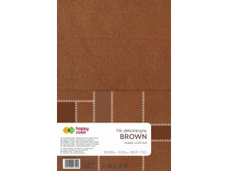 Filc dekoracyjny, 20x30 cm, 1,5 mm, 10 ark., br�zowy, Happy Color
