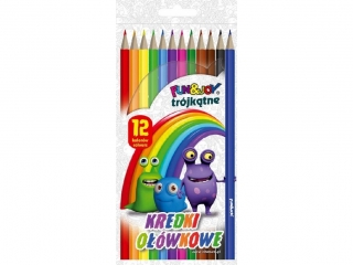 Kredki o��wkowe FUN&JOY tr�jk�tne 12 kolor�w