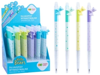 Display - Długopis wymazywalny Hello Bears, automatyczny, 0.5mm, niebieski, 36 szt., Happy Color