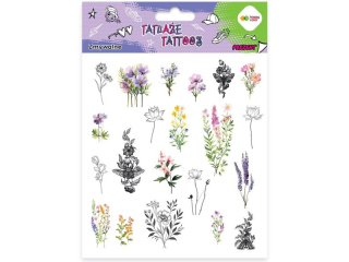Tatua�e zmywalne FLOWERS, rozm. 150x200 mm, Happy Color