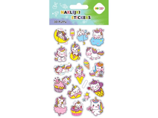 Naklejki 3D PUFFY-Unicorns, 10x20cm, Happy Color