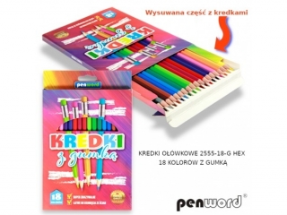 KREDKI O��WKOWE 2555-18-G HEX 18KOL. Z GUMK�