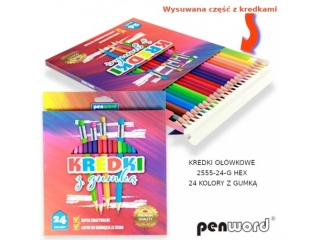 KREDKI O��WKOWE 2555-24-G HEX 24KOL. Z GUMK�