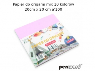 PAPIER DO ORIGAMI MIX 10 KOLOR�W 20x20cm80gsm a100