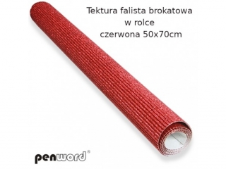 TEKTURA FAL. BROKAT. W ROLCE CZERWONA 50x70cm