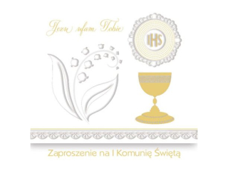 Zaproszenie POL-MAK 10szt. Komunia kwadrat ZKW 120x120 z kopert� ZKW_KOM_57189