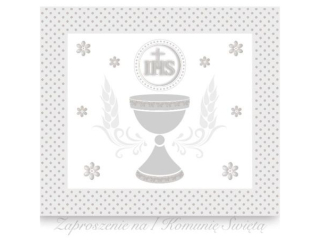 Zaproszenie POL-MAK 10szt. Komunia kwadrat ZKW 120x120 z kopert� ZKW_KOM_57192