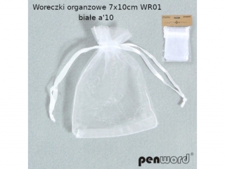 WORECZKI ORGANZOWE 7x10cm WR01 BIA�E a10