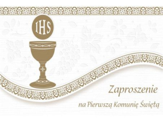 Zaproszenie POL-MAK 10szt. Komunia sk�adane exclusive  ZSE 160x95 z kopert� ZSE_KOM_26057