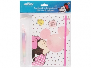 Pamiętnik BENIAMIN z zakładką i długopisem zamykany na gumkę Minnie Mouse