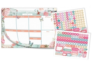 PLANER tablo B4/52ark. z naklejkami / KWIATY