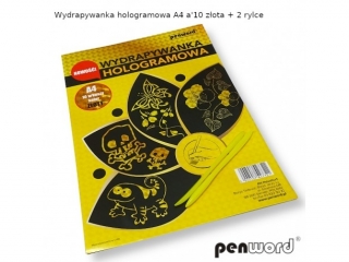 WYDRAPYWANKA HOLOGRAMOWA A4 a10  Z�OTA  + 2 rylce