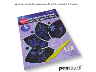 WYDRAPYWANKA HOLOGRAMOWA A4 a10 NIEBIESKA + 2 rylce
