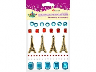 Naklejki 3D kryszta�ki + drewno TITANUM Wie�a Eiffla