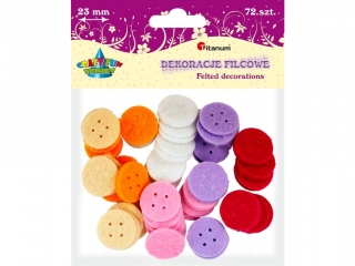 Ozdoba filcowa Titanum Craft-Fun Series guziki 23mm (MT)