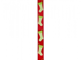 Wst��ka Bo�e Narodzenie TITANUM satynowa z nadrukiem skarpety czerwona 15mm 3m (363076)