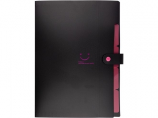 TECZKA PLASTIKOWA A4 Z 5 PRZEGR�DKAMI / CZARNA