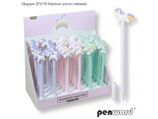 DŁUGOPIS ZF2119 RAINBOW UNICORN NIEBIESKI [opakowanie=36szt] (SZPSH)