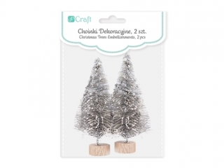 Choinki dekoracyjne DPCRAFT 8cm 2szt. srebrne