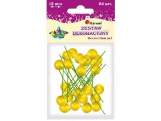 Ozdoba na piku - kulki TITANUM 24szt. 12mm ��ty