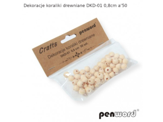 DEKORACJE KORALIKI DREWNIANE DKD-01 0,8cm a50
