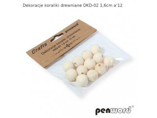 DEKORACJE KORALIKI DREWNIANE DKD-02 1,6cm a12