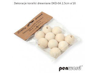 DEKORACJE KORALIKI DREWNIANE DKD-04 2,5cm a10