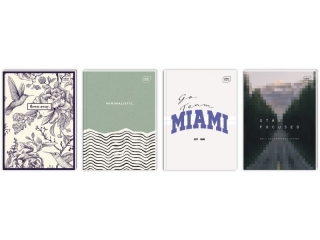 Brulion oprawa p�twarda B5 96. INTERDRUK mix, linia