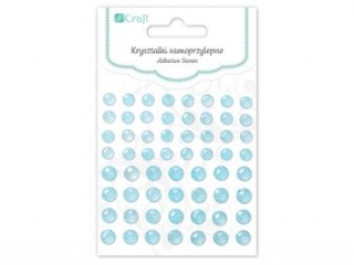 KRYSZTA�KI SAMOPRZYLEPNE Z BROKATEM 8x10 MM, 60 SZT. BABY BLUE