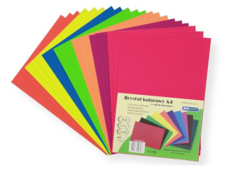 BRYSTOL/TEKTURA KOLOROWA MIX KOL. A4 CPA4-225-20F. FLUO