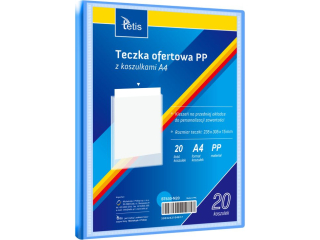 Teczka ofertowa PP TETIS z 20 koszulkami, niebieska