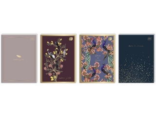 Brulion oprawa p�twarda A5 160k. INTERDRUK Metalic satin gold, kratka