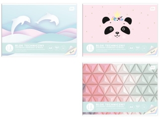 Blok techniczny kolorowy A4 10k. 160g INTERDRUK Pastel