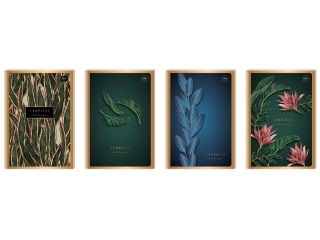 Brulion A6 96k. INTERDRUK Metalic gold, linia