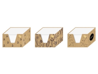 Kostka papierowa INTERDRUK biała w kubiku kraft 9x9x5cm