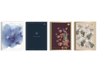 Ko�ozeszyt A6 80k. INTERDRUK Metallic satin gold, kratka