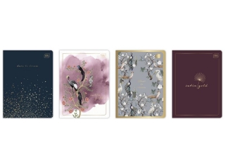 Zeszyt A5 80k. INTERDRUK Metallic satin gold, kratka