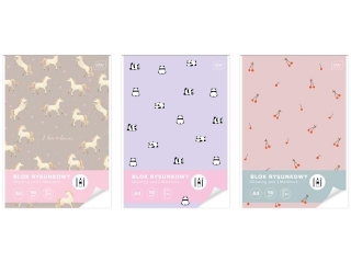 Blok rysunkowy A4 50k. INTERDRUK 90g UV Cute girl