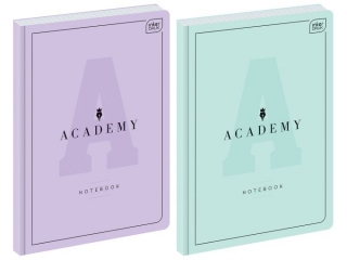 Brulion A4 96k. INTERDRUK Academy pastel 90g, linia