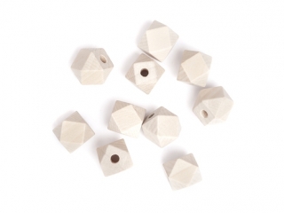 DREWNIANE KORALIKI, GEOMETRYCZNE 15 MM, 10 SZT.