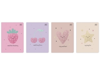 Zeszyt A5 16k. INTERDRUK Glitter, kolorowa trzylinia