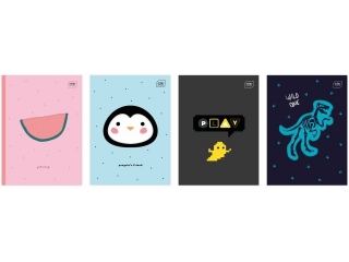 Zeszyt A5 16k. INTERDRUK Shape, kolorowa trzylinia